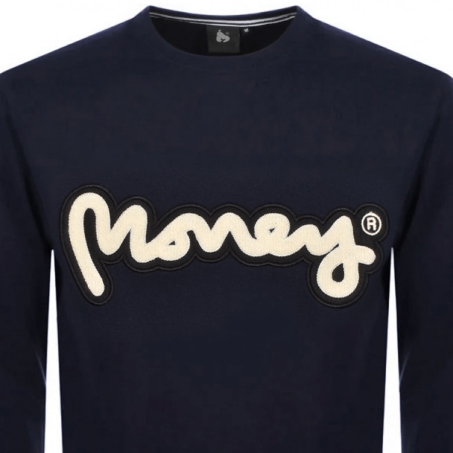 Alternative Image for ProductMoney Chenille Logo Crew Neck Sweatshirt Navy2